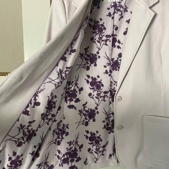 Anthropologie Light Lavender Vegan Leather Blazer Jacket - Picture 3 of 4